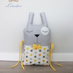 Poduszka dekoracyjna króliczek żółto-szary