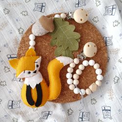 Lisek zabawka do wózka, zawieszka do smoczka
