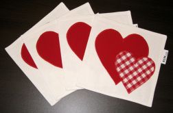 Walentynkowe podkładki pod filiżanki