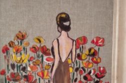 Kobieta wsród maków - obraz