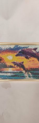 Obrazek diamentowy 15x20cm DELFINY
