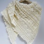 Duża chusta ślubna Allyana ręcznie robiona kremowa - kremowa chusta