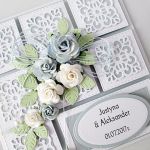 Kartka MŁODEJ PARZE koronkowa - Ażurowa Pamiątka Ślubu z różami