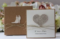 Rustic box ślubna kartka i pudełko