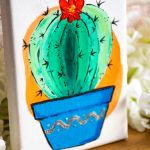 Mini obrazek akrylowy - Kaktus - Wielkość 9,5 * 14,8 cm Wyjątkowy prezent, bo malowany w pojedynczym egzemplarzu. Więcej takich samych nie będzie.