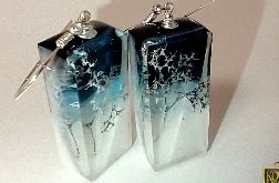 Sen zimowy - kolczyki z żywicy i srebra