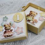 Kartka na roczek dziewczynki- box kaskadowy - Box kaskadowy