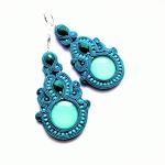 Turquoise Circle kolczyki sutasz - 