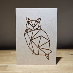 Kartka okolicznościowa - haftowana - sowa