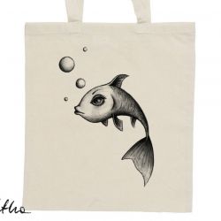 Ryba - torba z nadrukiem ecru