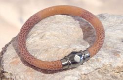 Bransoletka rzemykowa łososiowa