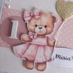 Personalizowana kartka na urodziny roczek miś - Personalizowana kartka na urodziny roczek miś