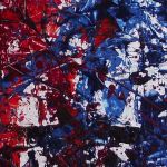 Obraz abstrakcja akryl Crimson Monaster Blue - Detal