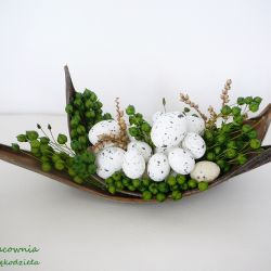 Małe kwitnące gniazdo w zieleni