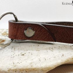 Brelok męski skórzany brązowy wiśniowy 