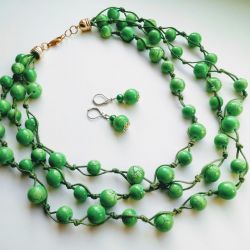 Green - Naszyjnik sznurek i szkło