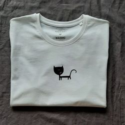 Koszulka ręcznie malowana grumpy cat unisex