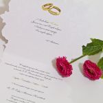 Zaproszenie na ślub z ornamentem kolor ecru - 