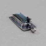 Labradoryt w srebrze - wisior liść - 