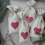 Zestaw woreczków prezentowych - serca - Prezent Boże Narodzenie