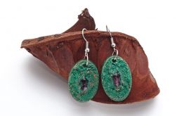 Drewniane kolczyki Zielone