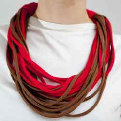 Zamotka, dzianinowy naszyjnik, makaronowy szal