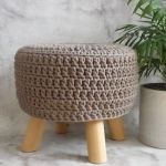 Pokrowiec na taboret,stołek w stylu skandynawskim 40cm. - 
