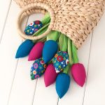 TULIPANY, bawełniany kolorowy bukiet - bawełniany bukiet kolorowych tulipanów