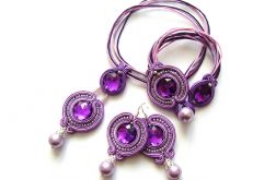 fioletowy komplet biżuterii sutasz