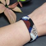 Bransoletka koralikowa styl awangardowy nowoczesny design Rękodzieło - Bransoletka koralikowa styl awangardowy nowoczesny design Rękodzieło