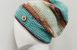 Czapka przejściowa cienka beanie smerf bawełna 40