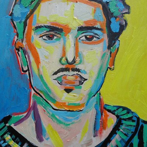obraz olejny johnny deep portret ekspresjonistyczny