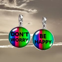 DON'T WORRY BE HAPPY-Kolczyki z grafiką