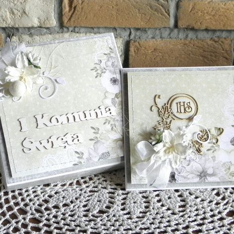 Komunia Święta- kartka z pudełkiem 01