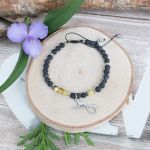 Bransoletka Ochronna Bursztyn i Lawa - 