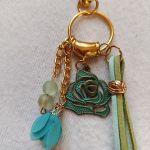 Złoto turkusowa zawieszka do torebki - Złoto turkusowa zawieszka do torby