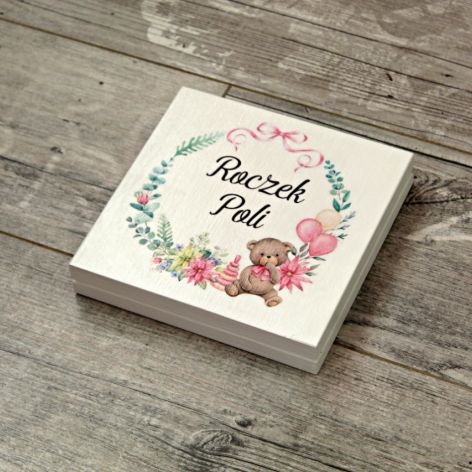Pamiątkowe Pudełko na pieniądze - Roczek Miś