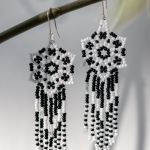 Czeskie koraliki Bigle srebrne Kolczyki Boho - kolczyki boho