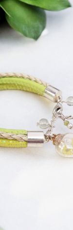 Bransoletka rzemykowa zieleń