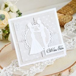 Elegancka kartka ślubna w bieli #4