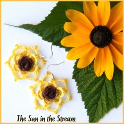 Kolczyki frywolitkowe - The Sun in the Stream