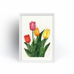 Oryginalna akwarela. Tulipany A4