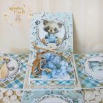 Exploding box na chrzest "BlueFlowes 1"GOTOWY - 