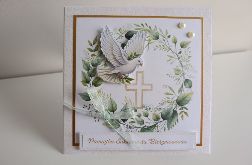 Kartka na Bierzmowanie z gołąbkiem