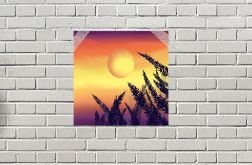 Zachodzące słońce - Plakat z autorskiej grafiki - 40X40 cm bez ramy