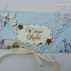 Kopertówka z okazji ślubu ' w błękitach' 
