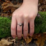 Kamyk - srebrny pierścionek z miedzią rozm. 16 (2210-01) - minimalistyczna biżuteria