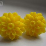 Kolczyki - żółte kwiatuszki - 