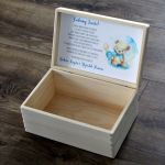 Kuferek Wspomnień - Metryczka - Roczek - Miś - Kuferek wspomnień miś metryczka na prezent pudełko na pamiątki z dzieciństwa skrzynka na zdjęcia z dedykacją prezent na roczek chrzest