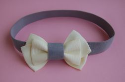 Opaska niemowlęca "Złamana biel z szarym"